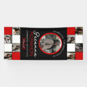 Rot-Schwarz-FotoCollage Abschluss Vinyl Banner (Horizontal)
