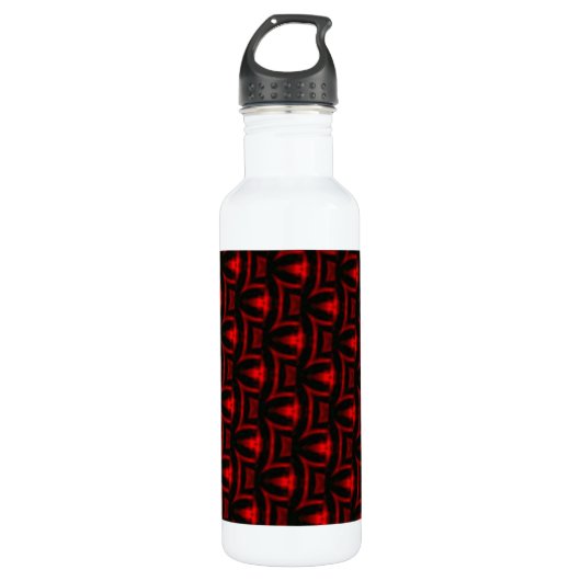 Rot-Schwarz-Fraktal Trinkflasche (Vorderseite)