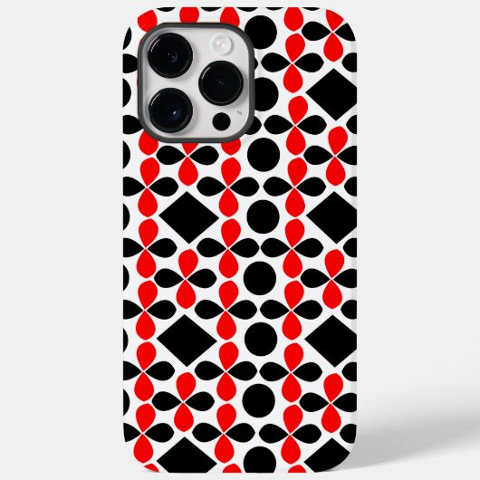 Rot Schwarz Geometrisch Case-Mate iPhone Hülle (Rückseite)