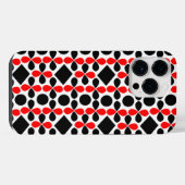 Rot Schwarz Geometrisch iPhone Hülle (Rückseite (Horizontal))