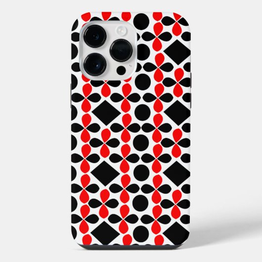 Rot Schwarz Geometrisch iPhone Hülle (Rückseite)