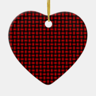 Rot-Schwarz-Gewebe-Muster Keramik Ornament