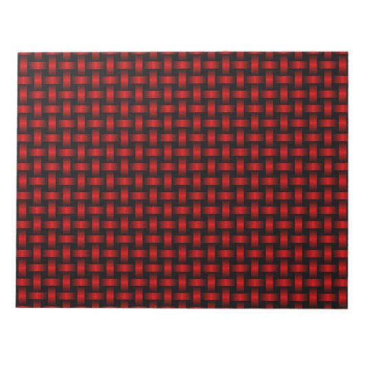 Rot-Schwarz-Gewebe-Muster Notizblock (Vorderseite)