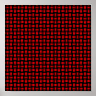Rot-Schwarz-Gewebe-Muster Poster