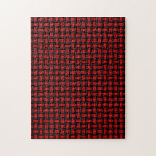Rot-Schwarz-Gewebe-Muster Puzzle (Vertikal)