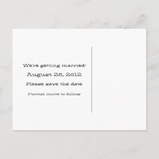 Rot/Schwarz Gitarrenherz Save the Date Postkarte (Rückseite)