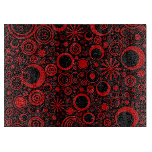 Rot-Schwarz-Glas-Schneidebrett Schneidebrett (Vorderseite)