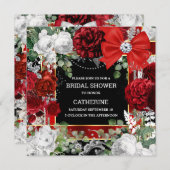 Rot-Schwarz-Glitzer-Bogen Diamant elegant elegant  Einladung (Vorne/Hinten)