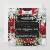 Rot-Schwarz-Glitzer-Bogen Diamant elegant elegant  Einladung (Rückseite)