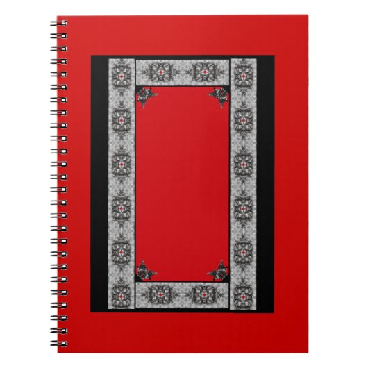 Rot-Schwarz-Gotik-Notebook Notizblock (Vorderseite)