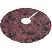 Rot-schwarz-gotische Skulptur-Rock Polyester Weihnachtsbaumdecke (Schrägansicht)