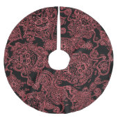 Rot-schwarz-gotische Skulptur-Rock Polyester Weihnachtsbaumdecke (Vorderseite)