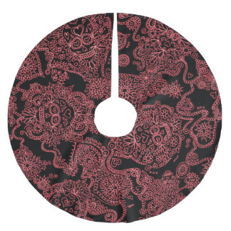 Rot-schwarz-gotische Skulptur-Rock Polyester Weihnachtsbaumdecke