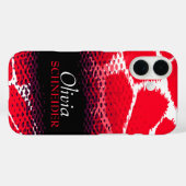 Rot-Schwarz-Grafik-Tier-Druck Case-Mate iPhone Hülle (Rückseite (Horizontal))