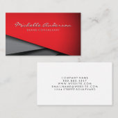 Rot-Schwarz-Grau-Hintergrund-Panels Visitenkarte (Vorne/Hinten)