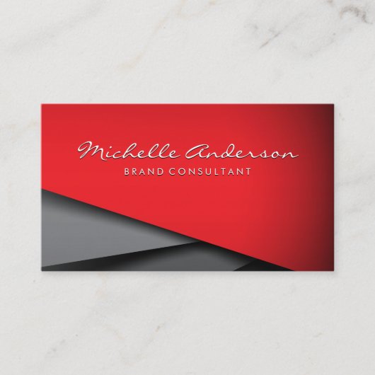 Rot-Schwarz-Grau-Hintergrund-Panels Visitenkarte (Vorderseite)