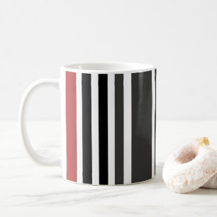 Rot Schwarz Grau Vertikale Streifen Muster Kaffeetasse
