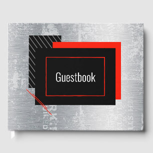 Rot, schwarz, grau, weiß pinstripe gästebuch