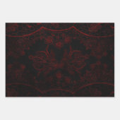 Rot & Schwarz Grunge Gothic Geschenkpapier Set (Vorderseite 3)