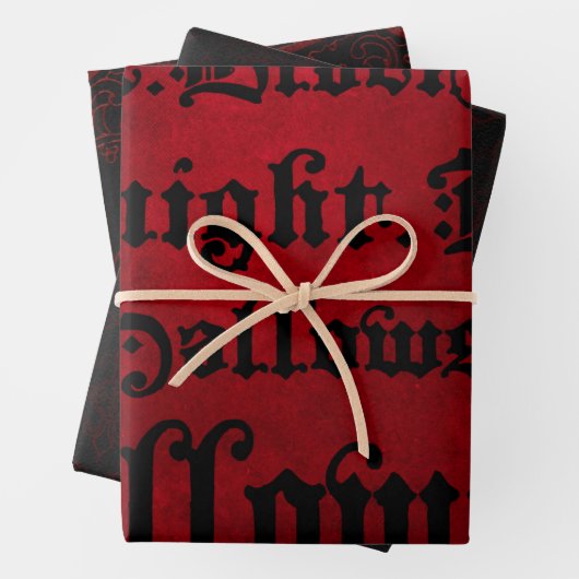 Rot & Schwarz Grunge Gothic Geschenkpapier Set (Beispiel)