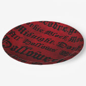 Rot & Schwarz Grunge Gothic Pappteller (Schrägansicht)