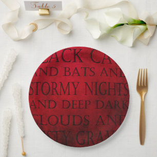 Rot & Schwarz Grunge Gothic Pappteller