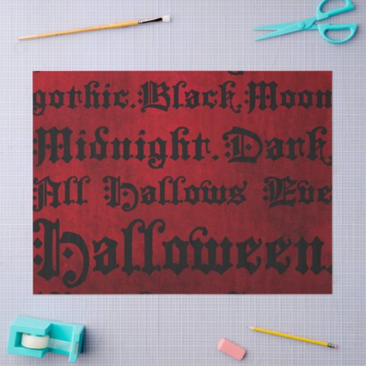 Rot & Schwarz Grunge Gothic Seidenpapier (Basteln)