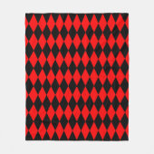 Rot-Schwarz-Harlekin-Diamanten-Damengitter-Design Fleecedecke (Vorderseite)