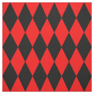 Rot-Schwarz-Harlekin-Diamanten-Schachbrett-Design Stoff
