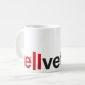 Rot & Schwarz hellvetica Wortmarke Kaffeetasse (Vorderseite Links)