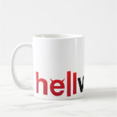 Rot & Schwarz hellvetica Wortmarke Kaffeetasse (Links)