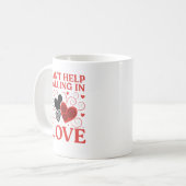 Rot & Schwarz Herz Design Kaffeetasse (Vorderseite Links)