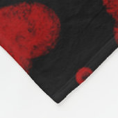 Rot-Schwarz-Herzen-Muster Fleecedecke (Ecke)