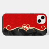 Rot & Schwarz iPhone Hülle (Rückseite (Horizontal))