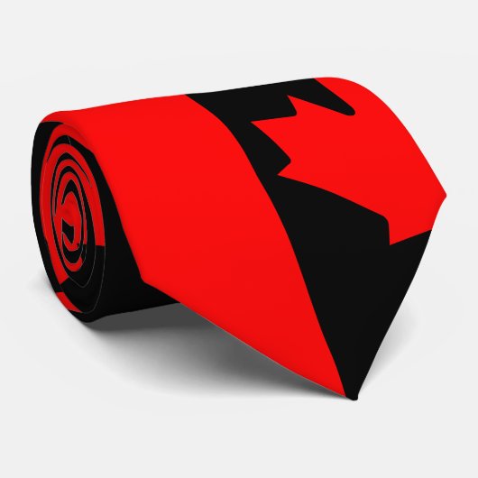 Rot-Schwarz-Kanadischer Ahorn in zwei Farben Krawatte (Gerollt)