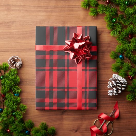 Rot & Schwarz Kariert Geschenkpapier (Feiertagsgeschenk)