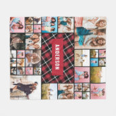 Rot Schwarz kariert modern minimtartan 34 Foto Fleecedecke (Vorderseite (Horizontal))