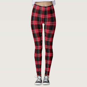 Rot/Schwarz Karierte Leggings