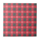 Rot-Schwarz-Karierter Karo-Tile Fliese (Vorderseite)