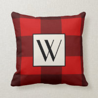 Rot-Schwarz-Kariertes Monogramm-Pilz