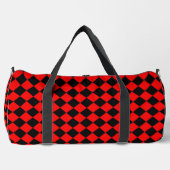 Rot-Schwarz-Karo-Diamantmuster groß Duffle Bag (Vorderseite)