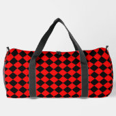 Rot-Schwarz-Karo-Diamantmuster groß Duffle Bag (Rückseite)