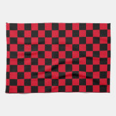Rot-Schwarz-Karo-Muster Geschirrtuch (Horizontal)