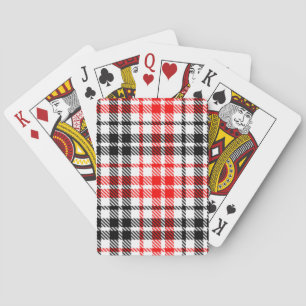 Rot-Schwarz-Karo-Tartan auf Weiß Spielkarten