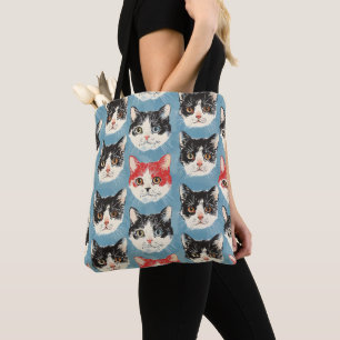 Rot-Schwarz-Katzen-Muster Tasche