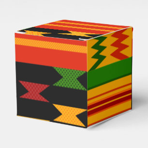 Rot & Schwarz Kente Muster Gefallen Box Geschenkschachtel
