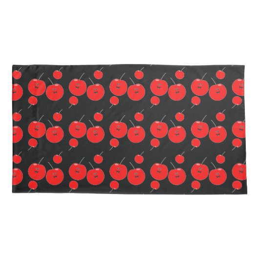 Rot-Schwarz-Kirsche-Muster Kissenbezug (Rückseite)