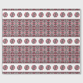 Rot-Schwarz-Kreuzstich-Muster Geschenkpapier (Flach)