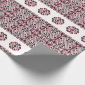 Rot-Schwarz-Kreuzstich-Muster Geschenkpapier (Ecke)