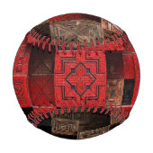 Rot Schwarz Kupfer 3D-Mosaik Baseball (Rückseite)